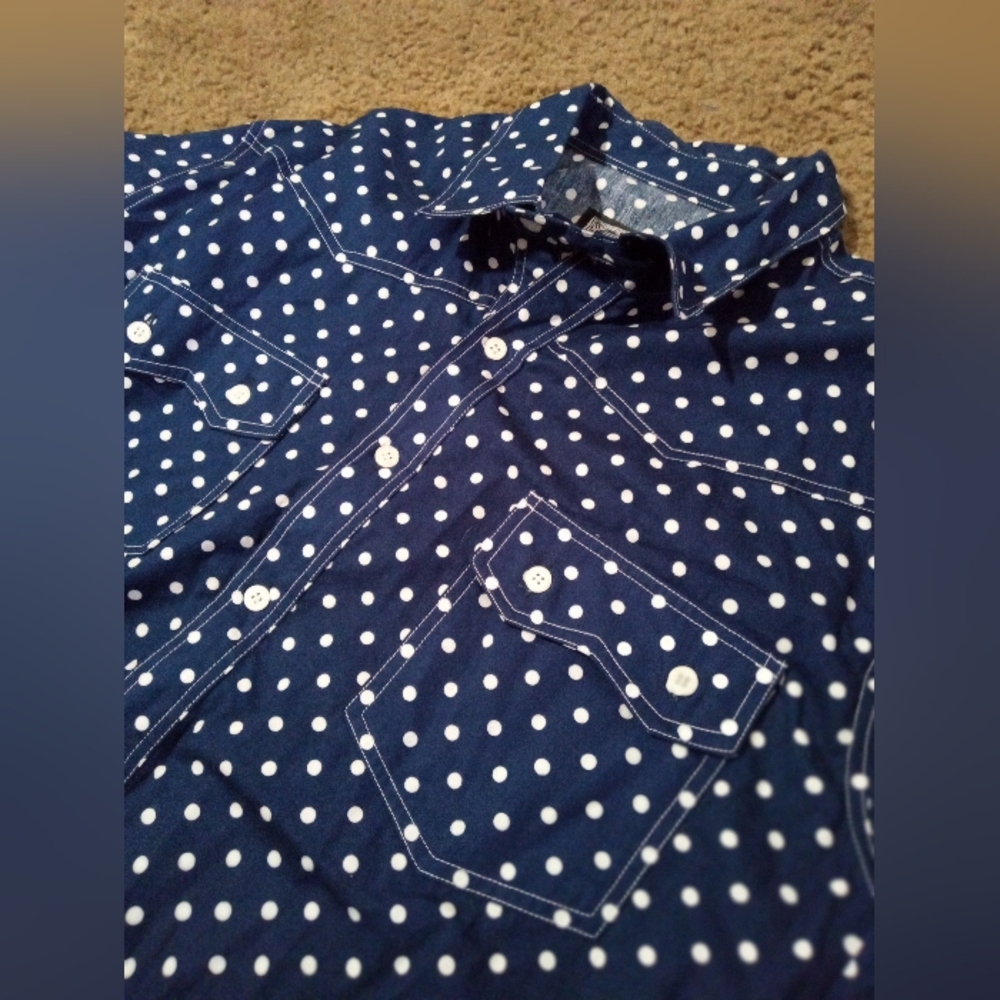 Wéstern Polka Dots Shirt Mens XL